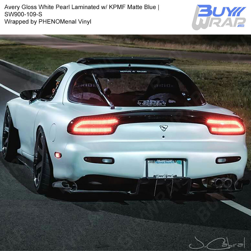 Avery SW900-109-S GLOSS WHITE PEARL 3in x 5in (SAMPLE SIZE) Supreme Vinyl  Car Wrap Film
